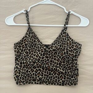 H&M Leopard Print V-Neck Cami - Tan & Black
